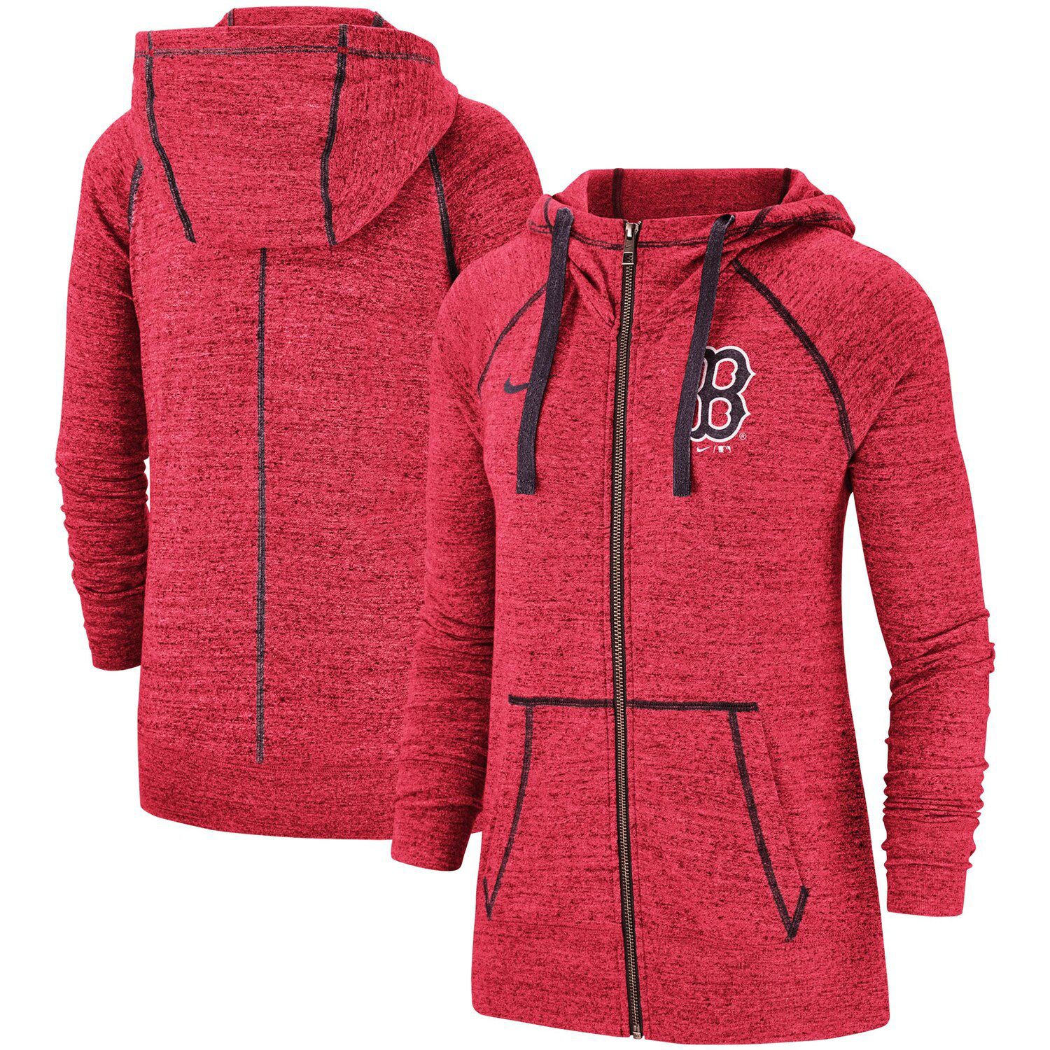 nike zip hoodie red