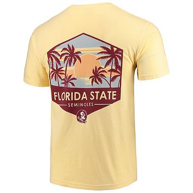 Men's Yellow Florida State Seminoles Landscape Shield Comfort Colors Pocket T-Shirt