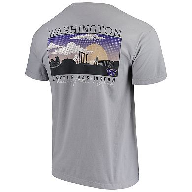 Men's Gray Washington Huskies Comfort Colors Campus Scenery T-Shirt