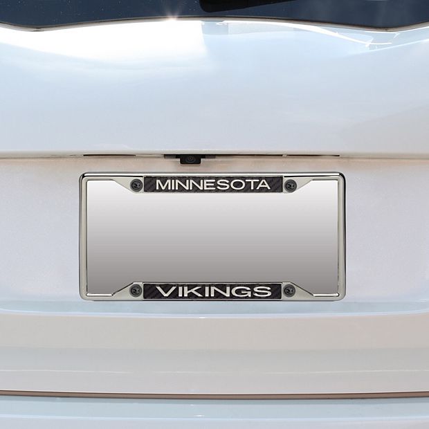 Minnesota Vikings Small Over Small Carbon Fiber License Plate