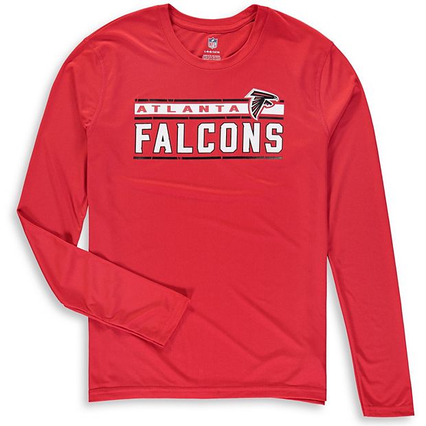 NFL Team Apparel Youth Atlanta Falcons Race Time Red Long Sleeve T