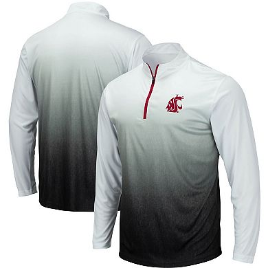 Men's Colosseum Gray Washington State Cougars Magic Team Logo Quarter-Zip Jacket
