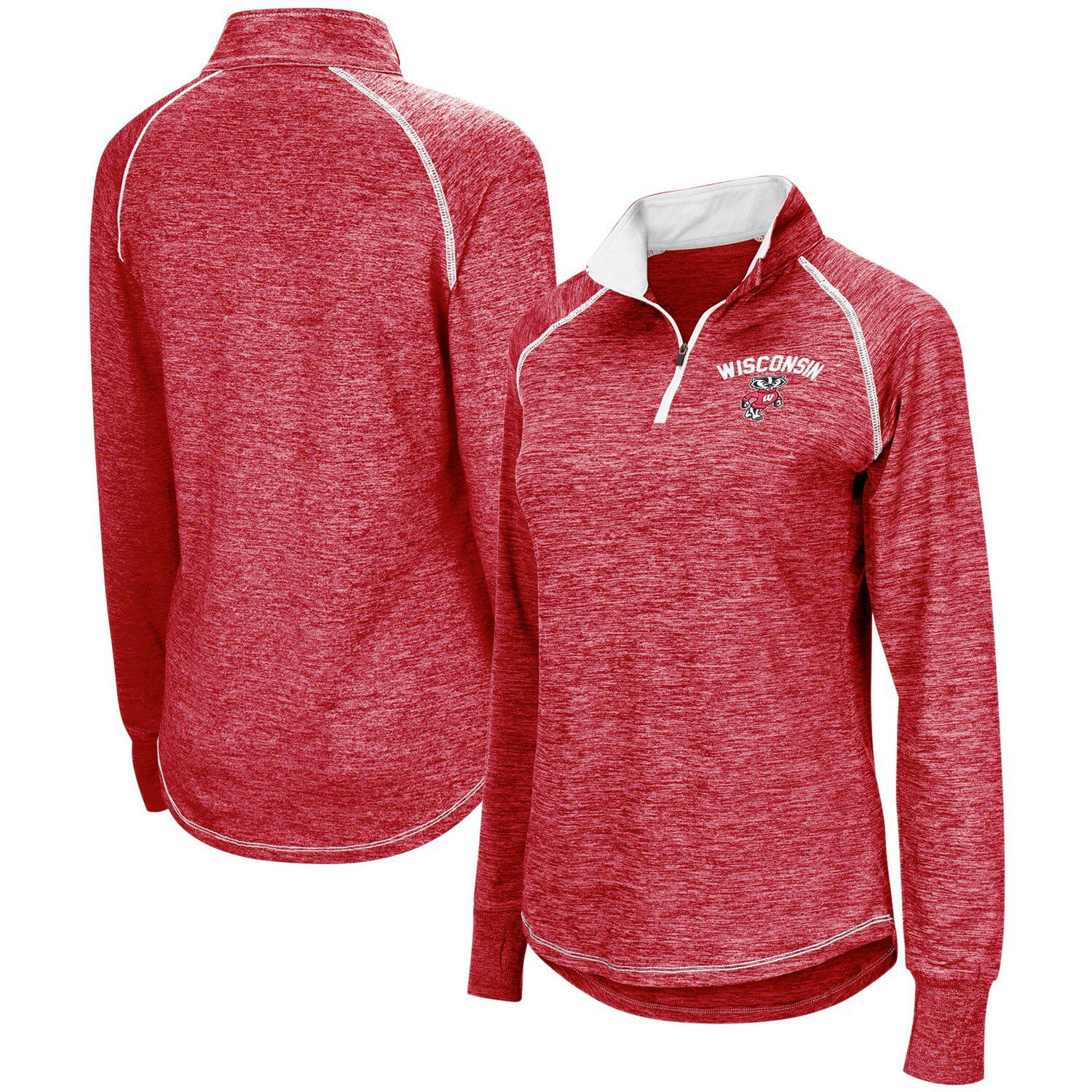 red quarter zip pullover women's