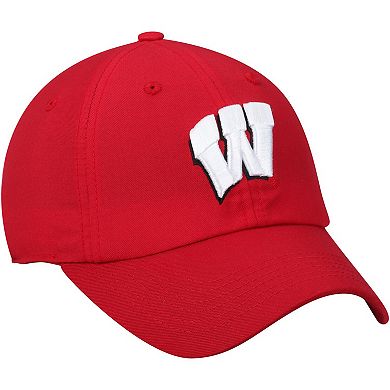 Men's Top of the World Red Wisconsin Badgers Primary Logo Staple Adjustable Hat