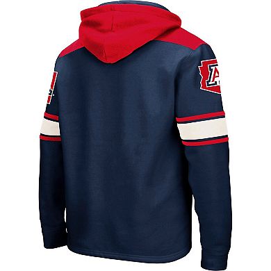 Men's Colosseum Navy Arizona Wildcats 2.0 Lace-Up Pullover Hoodie