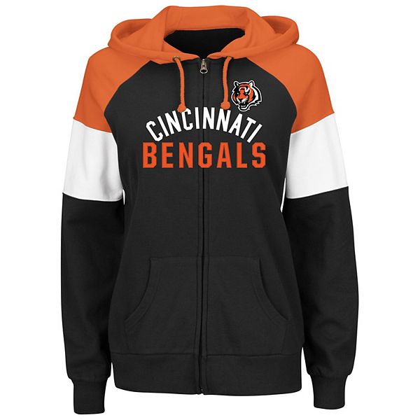 Women's Majestic Black Cincinnati Bengals Hot Route Full-Zip Hoodie