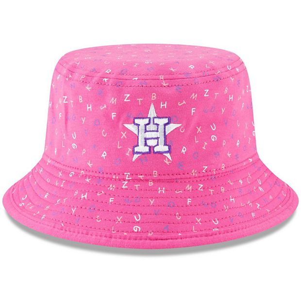 Infant New Era Pink Houston Astros Alphabet Bucket Hat