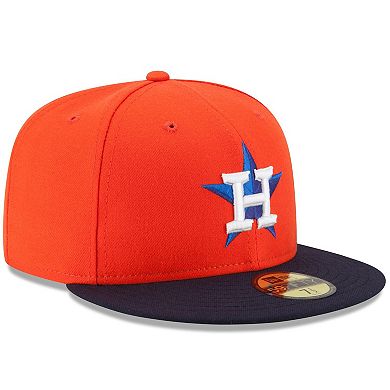 Men's New Era Orange/Navy Houston Astros Alternate Authentic Collection ...