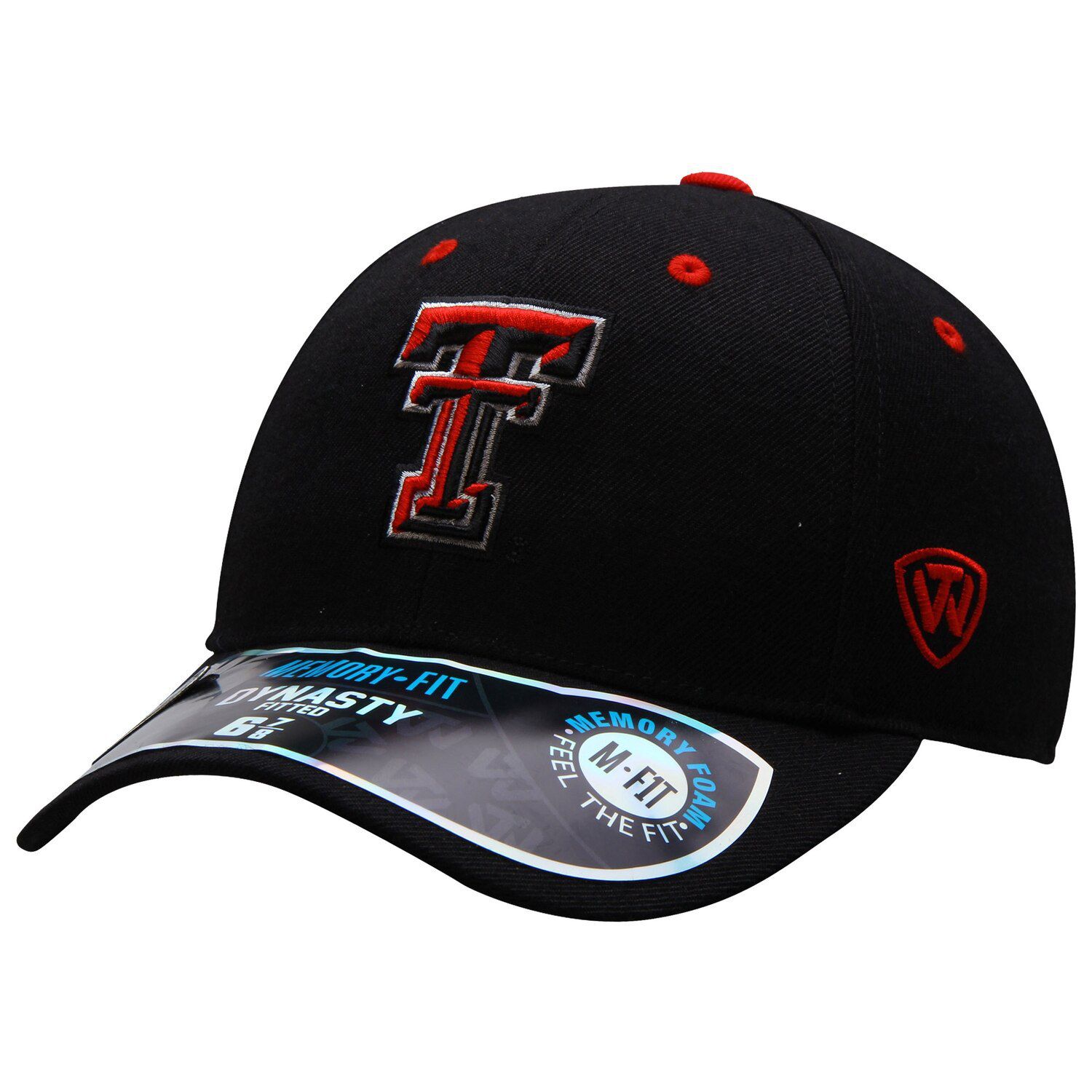 black and red raiders hat