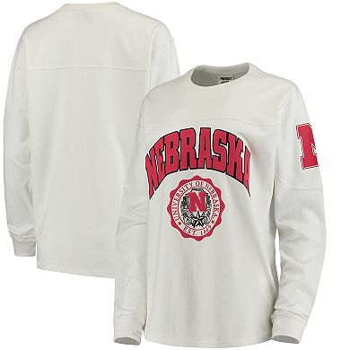 Women's White Nebraska Huskers Edith Long Sleeve T-Shirt