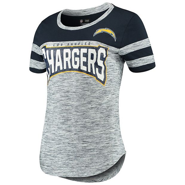 Women's New Era Navy Los Angeles Chargers Space Dye Bling T-Shirt