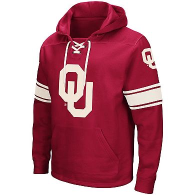 Men's Colosseum Crimson Oklahoma Sooners 2.0 Lace-Up Pullover Hoodie