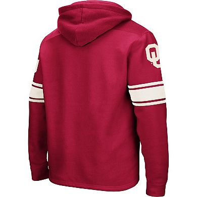 Men's Colosseum Crimson Oklahoma Sooners 2.0 Lace-Up Pullover Hoodie