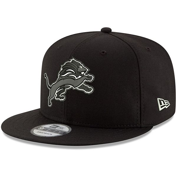 Youth Detroit Lions New Era Black Main B-Dub 9FORTY Adjustable Hat