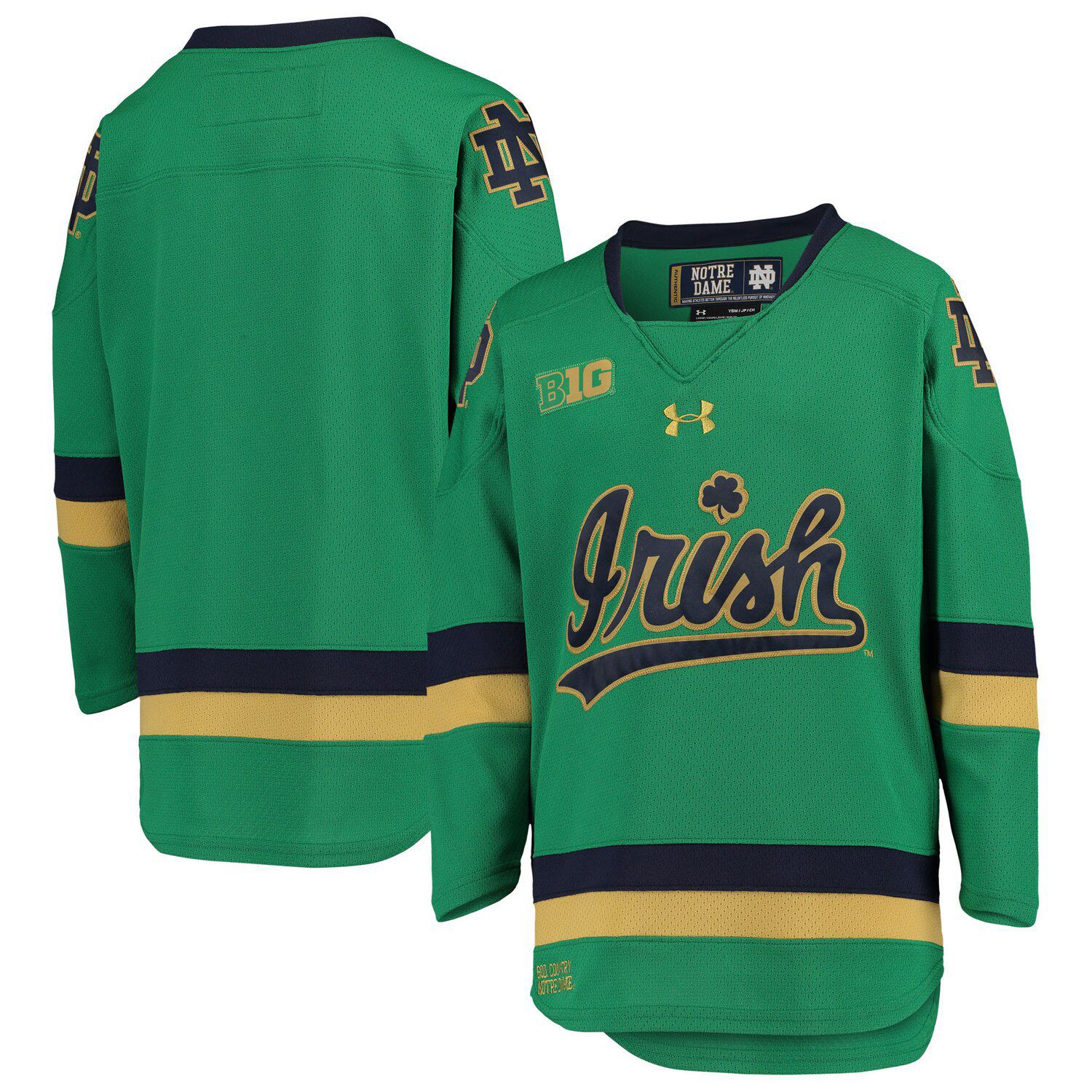 notre dame green under armour jersey