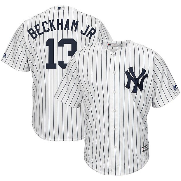 Men's Majestic Odell Beckham Jr White New York Yankees x MLB Crossover Cool  Base Player Jersey