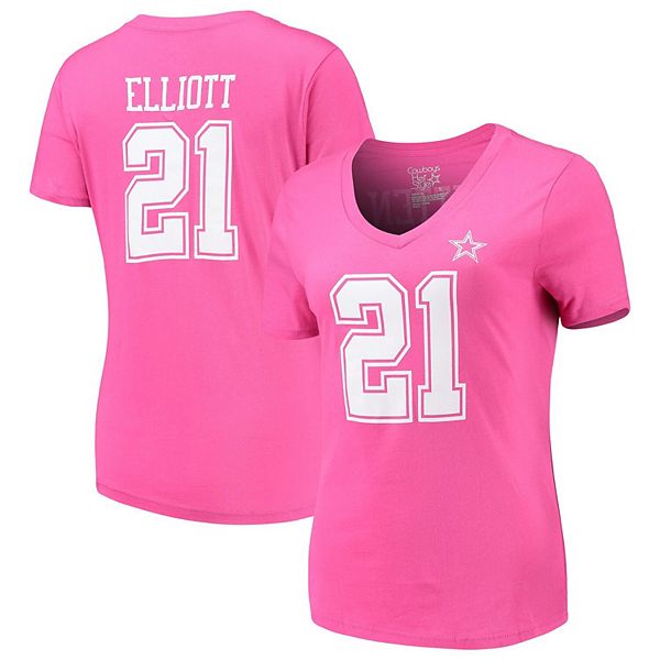 Women's Ezekiel Elliott Pink Dallas Cowboys Player Name & Number V