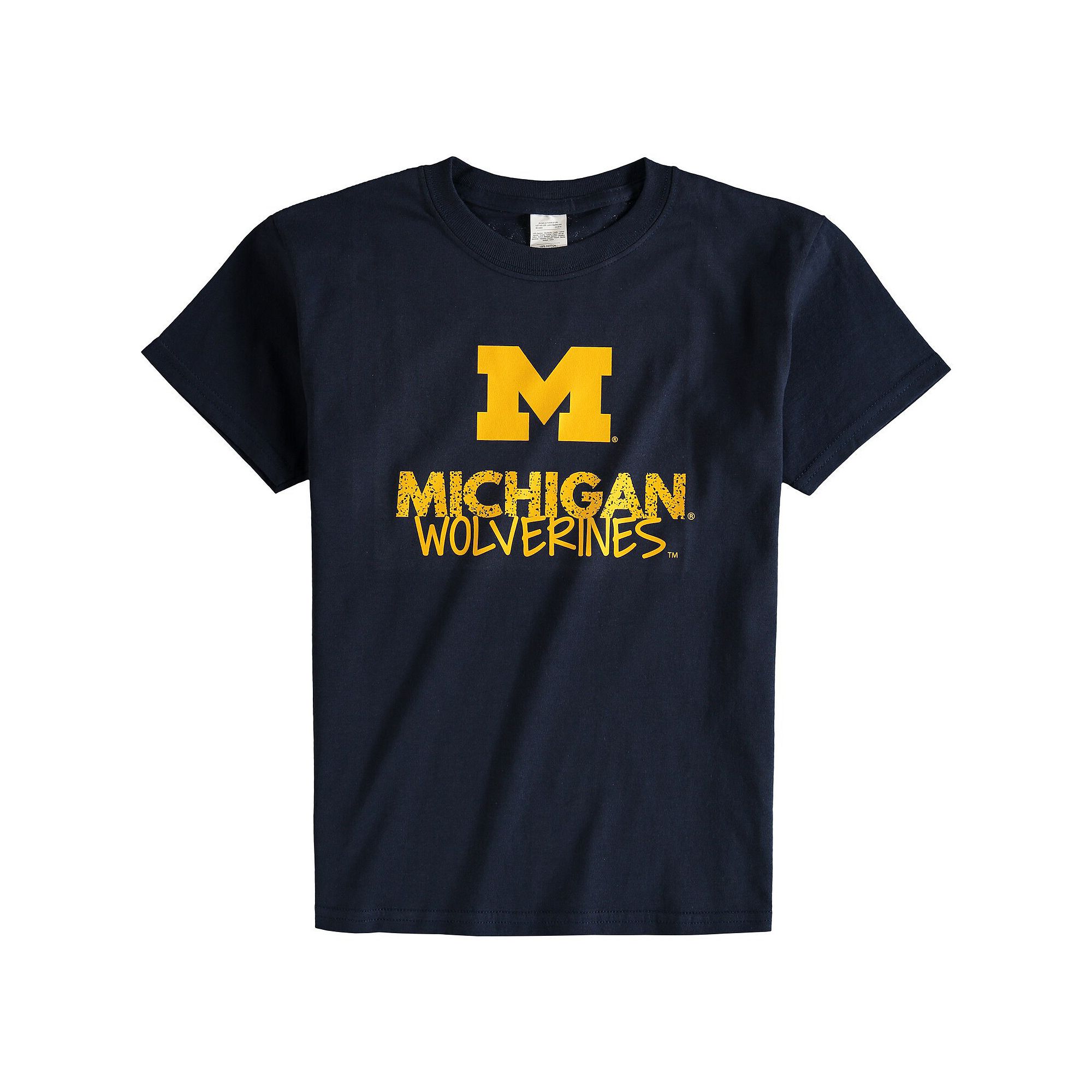Youth Navy Michigan Wolverines Crew Neck T-Shirt, Boys, Size: YTH Large, B