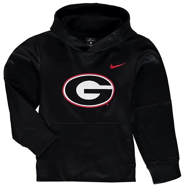 Youth Nike Black Georgia Bulldogs Logo KO Pullover Performance Hoodie