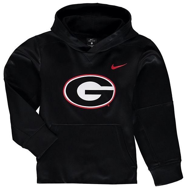 Youth Nike Black Georgia Bulldogs Logo KO Pullover Performance Hoodie