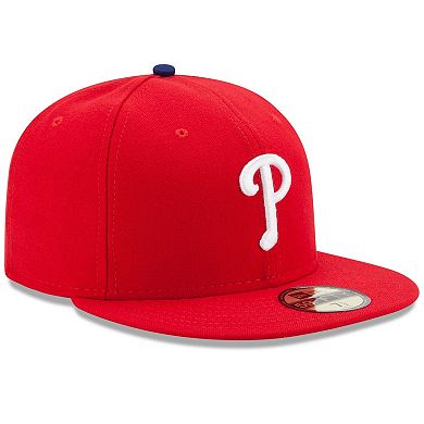 Men's New Era Red Philadelphia Phillies Game Authentic Collection On-Field 59FIFTY Fitted Hat