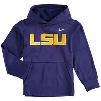 Youth Nike Purple LSU Tigers Logo KO Pullover Performance Hoodie