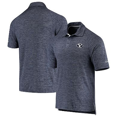 Men's Colosseum Heathered Navy BYU Cougars Down Swing Polo