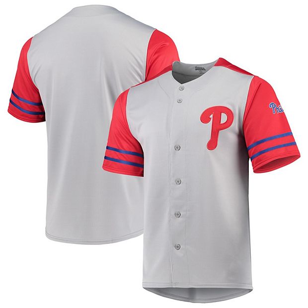 Philadelphia Phillies Mens Jersey Button Down Authentic MLB Red Blue White  XL