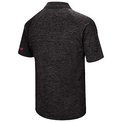 Men's Colosseum Black Utah Utes Down Swing Polo