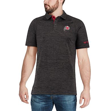 Men's Colosseum Black Utah Utes Down Swing Polo