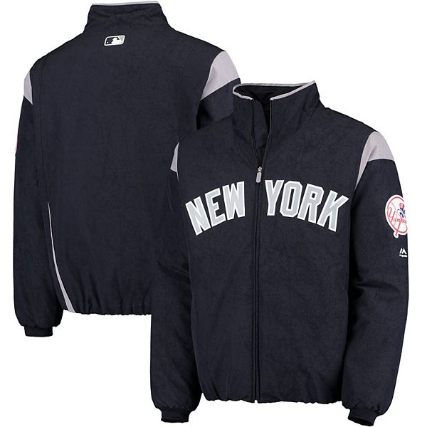 Men's Majestic Navy/Gray New York Yankees On-Field Therma Base Thermal  Full-Zip Jacket