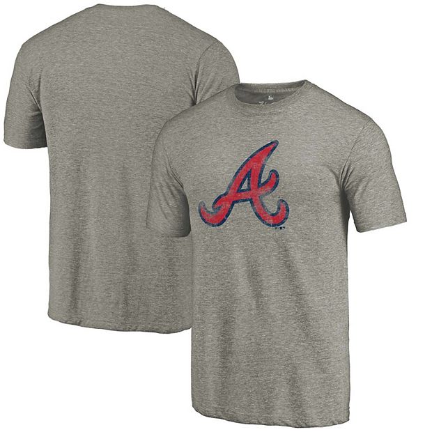 Men's Fanatics Branded Heathered Gray Atlanta Braves Distressed Team  Tri-Blend T-Shirt