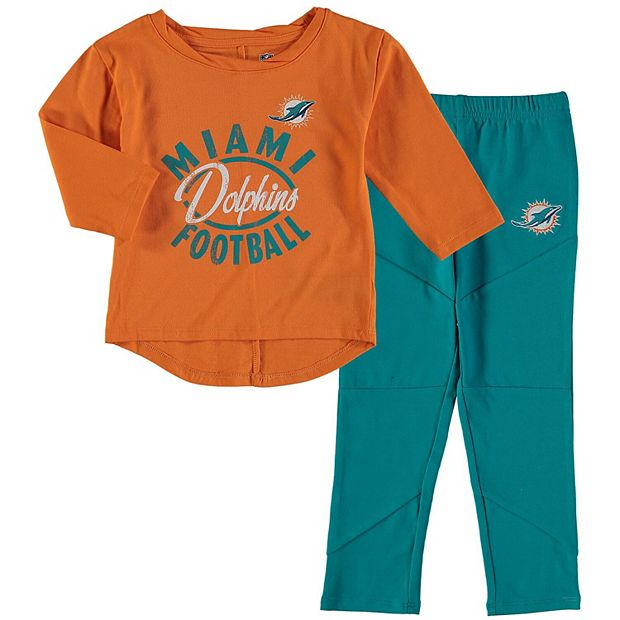 Girl's Toddler Orange/Aqua Miami Dolphins Fan Gear Football