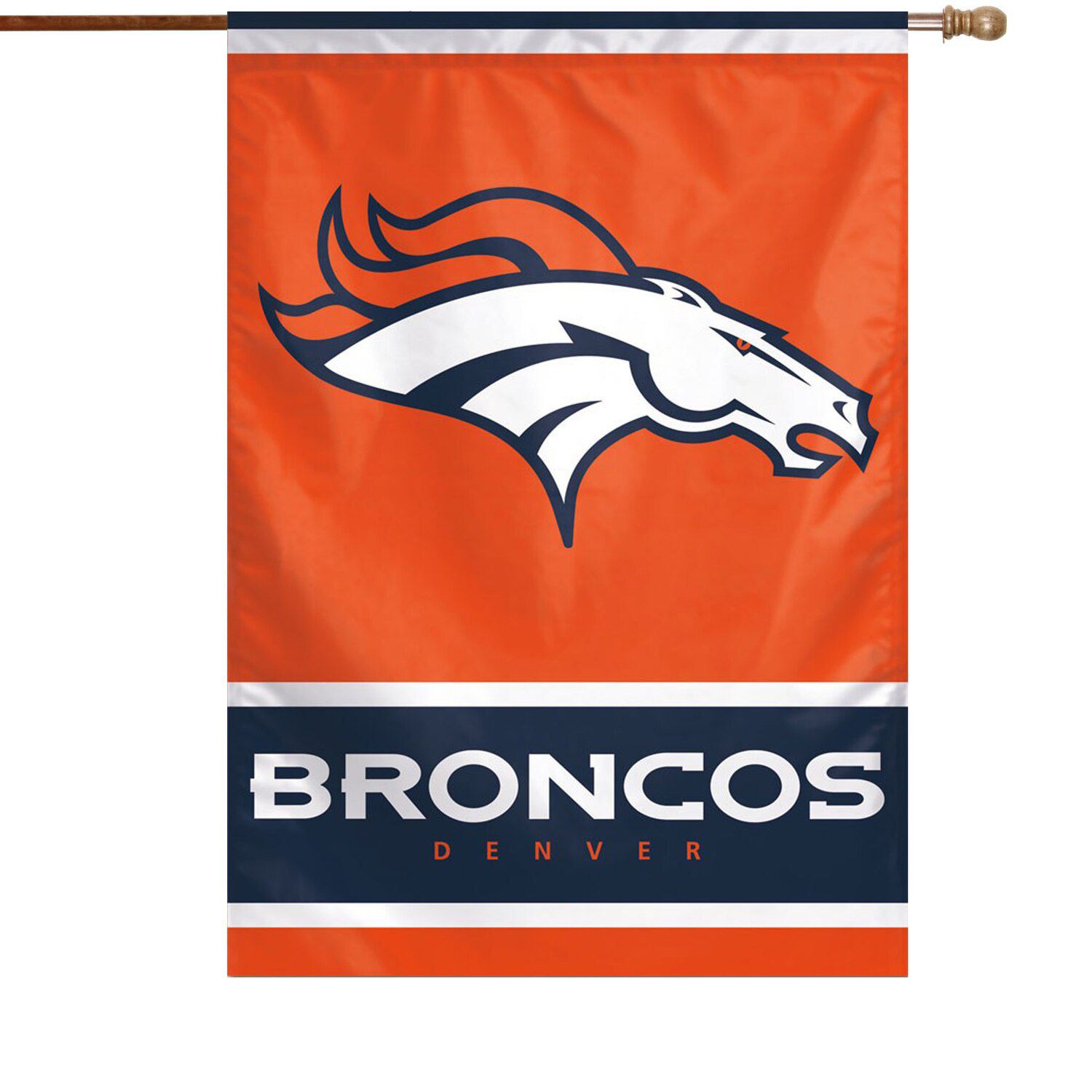 Bannière Denver Broncos 90x150cm - Logo Circulaire - Polyester Avec œillets