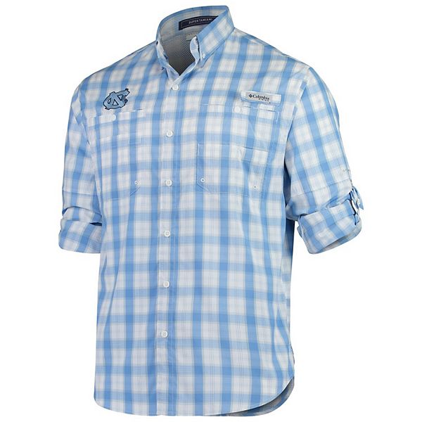 Men's Columbia PFG Carolina Blue North Carolina Tar Heels Collegiate Super  Tamiami Omni-Shade Long Sleeve Button-Down Shirt