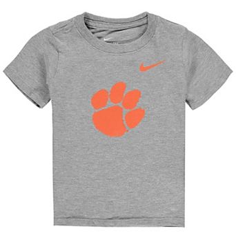 Toddler Nike Heathered Gray Clemson Tigers Logo T-Shirt