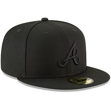 Men's New Era Black Atlanta Braves Primary Logo Basic 59FIFTY Fitted Hat