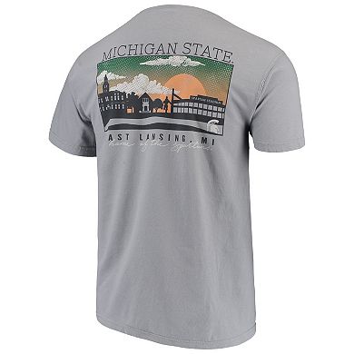 Men's Gray Michigan State Spartans Comfort Colors Campus Scenery T-Shirt