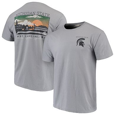 Men's Gray Michigan State Spartans Comfort Colors Campus Scenery T-Shirt