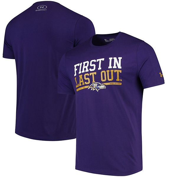 Men's Under Armour Purple Baltimore Ravens Combine Authentic First In T-Shirt