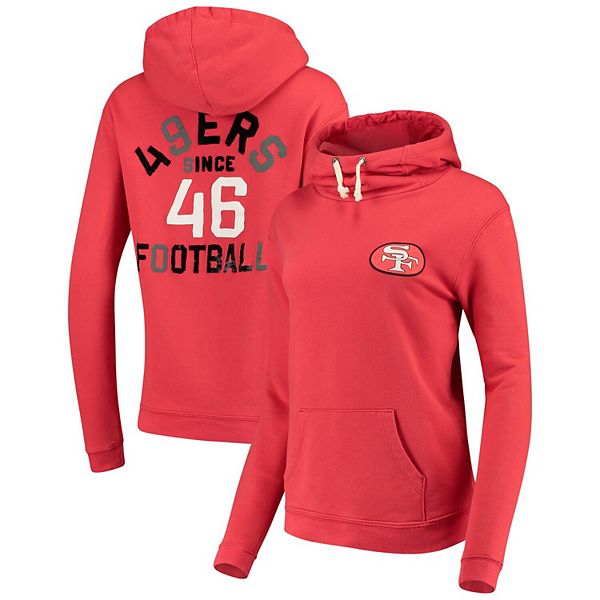 Women's Junk Food Red San Francisco 49ers Throwback Sunday Funnel Neck  Pullover Hoodie