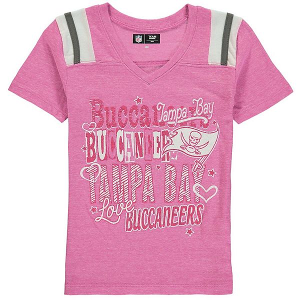 New Era Girl's Texas Rangers Pink Dipdye V-Neck T-Shirt