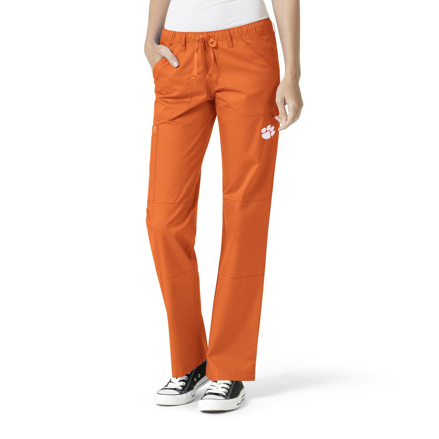 orange cargo pants womens