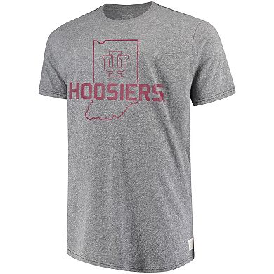 Men's Original Retro Brand Gray Indiana Hoosiers Big & Tall Tri-Blend T-Shirt