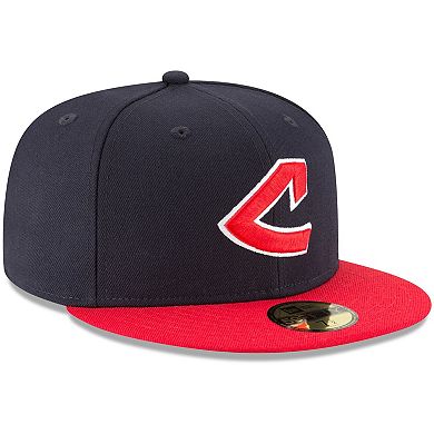 Men's New Era Navy Cleveland Indians Cooperstown Collection Wool 59FIFTY Fitted Hat