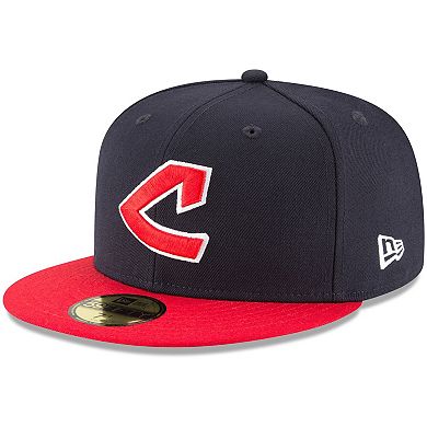 Men's New Era Navy Cleveland Indians Cooperstown Collection Wool 59FIFTY Fitted Hat