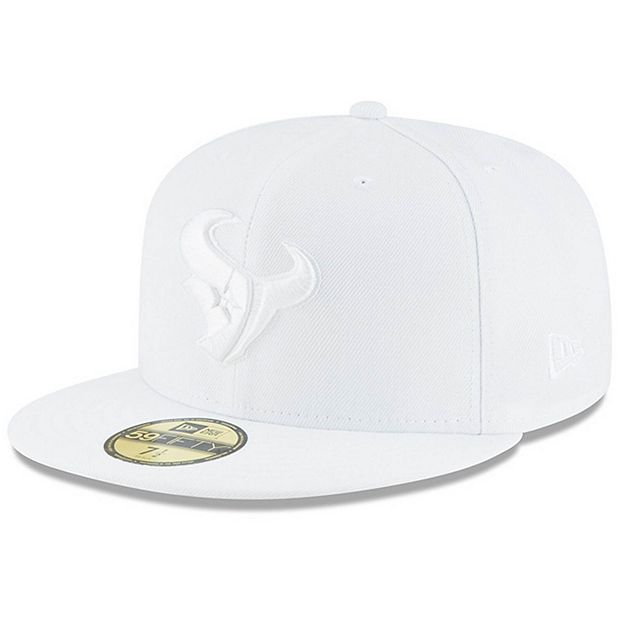 Men's New Era Houston Texans White on White 59FIFTY Fitted Hat