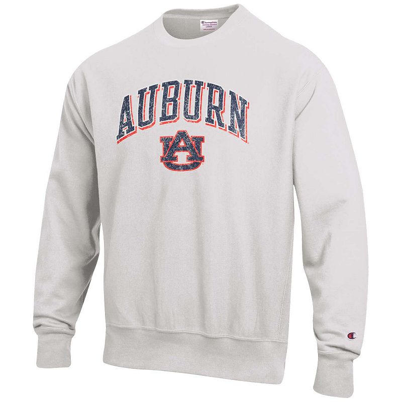 Mens Champion Gray Auburn Tigers Arch Over Logo Reverse Weave Pullover Swe