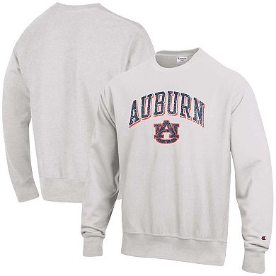 Men's Champion Gray Auburn Tigers Arch Over Logo Reverse Weave Pullover Sweatshirt