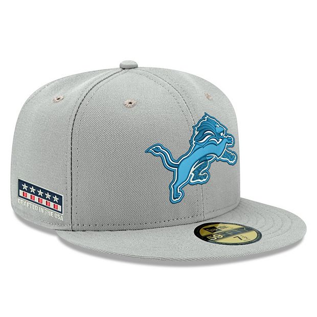 Men's New Era Gray Detroit Lions Crafted In The USA 59FIFTY Fitted Hat